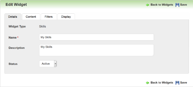 Adding a Custom Skills Widget