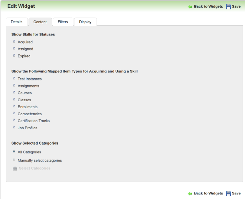 Adding a Custom Skills Widget